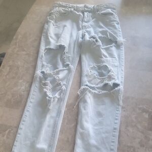 H&M Light Blue Ripped Skinny Jeans